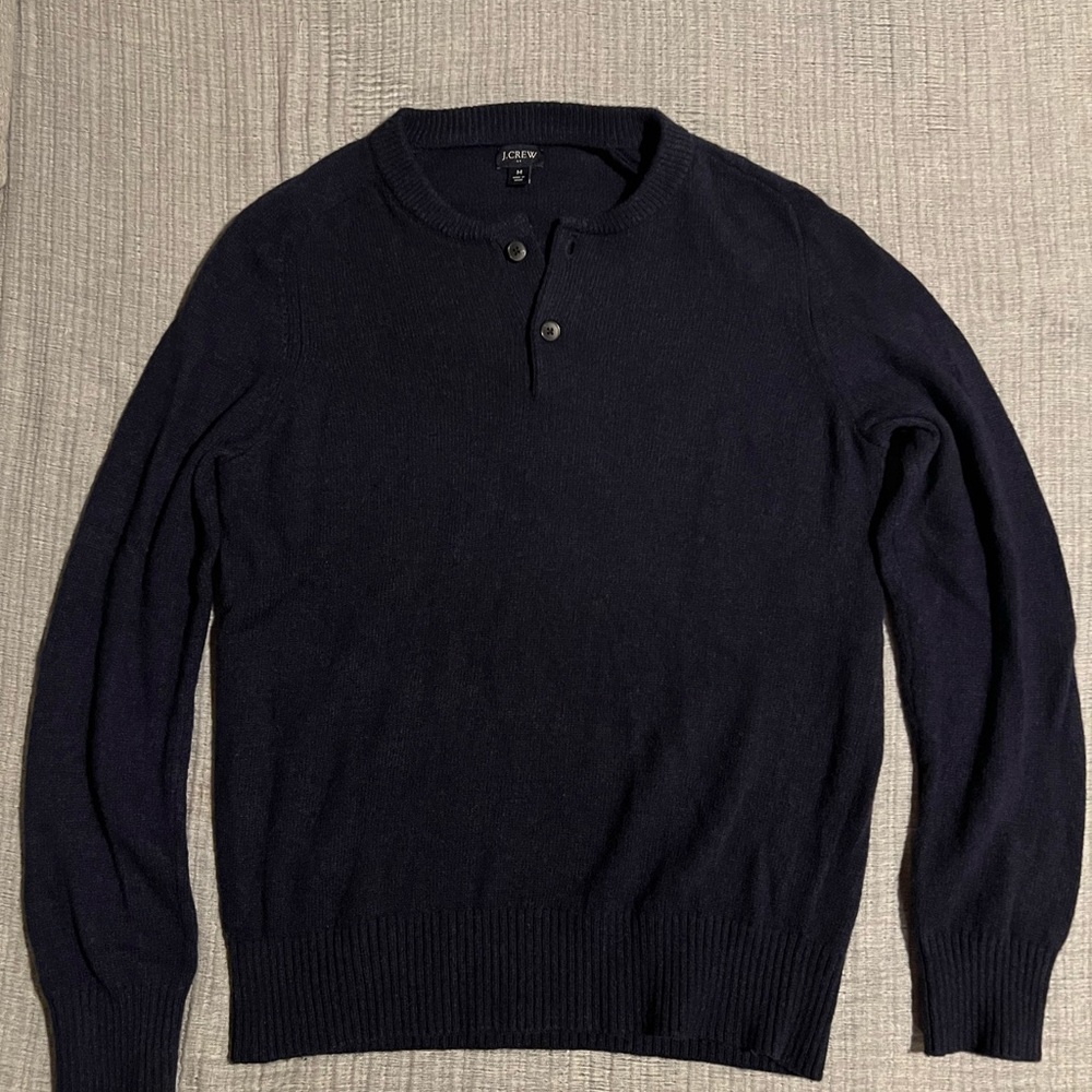 J. Crew Blue Crewneck Sweater Classic Knit Design